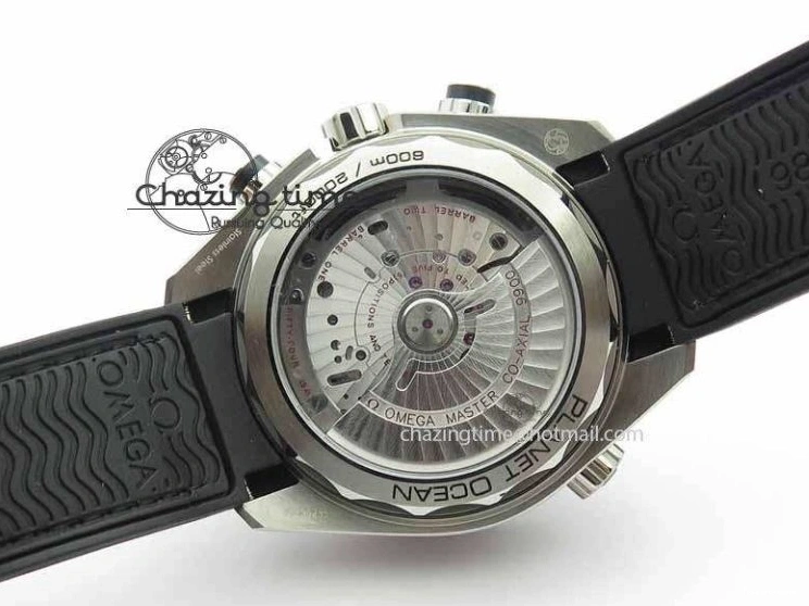 0217 Tailored Planet Ocean Master Chronometer SS OM 1:1 Best Edition Black Dial On Leather Strap A 8173